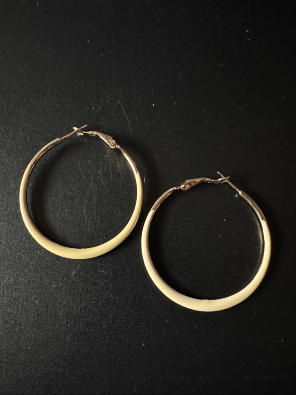 Classic Cream Hoop Earrings for Women